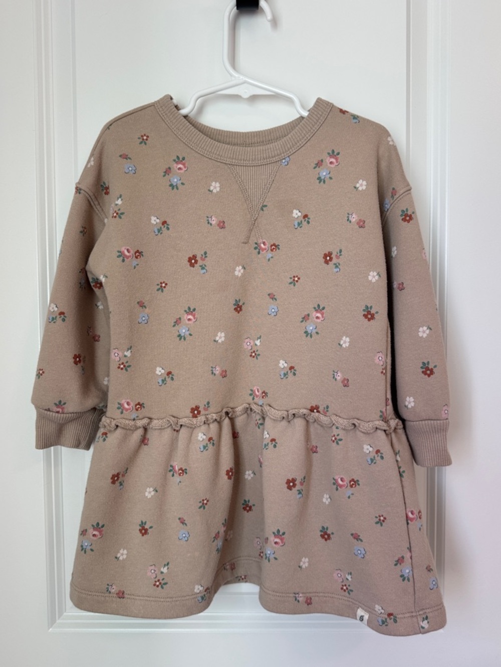 Easy Peasy Toddler Girl 3T Beige Floral Casual Dress Sweatshirt